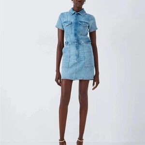 Good American Light Blue Denim Mini Dress
